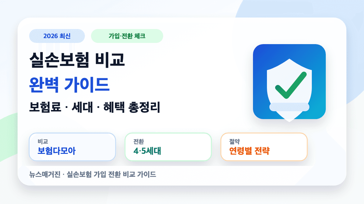실손보험 비교와 가입 전환 혜택을 설명하는 대표 썸네일