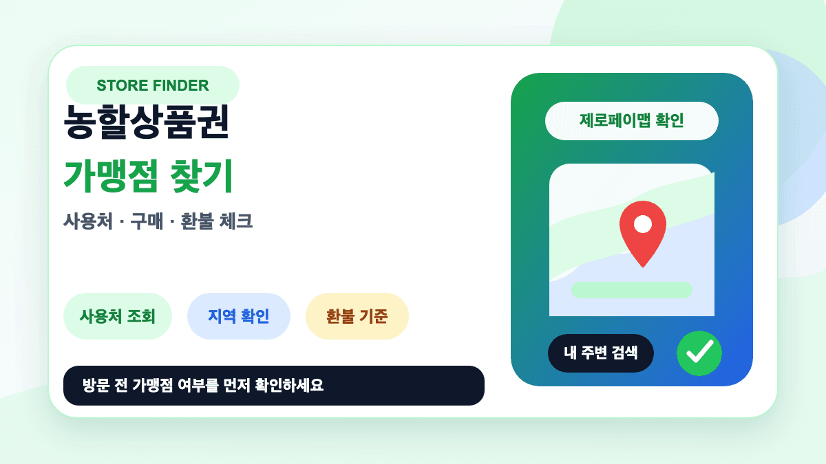 농할상품권 가맹점 찾기 사용처 구매 환불 방법 총정리 썸네일