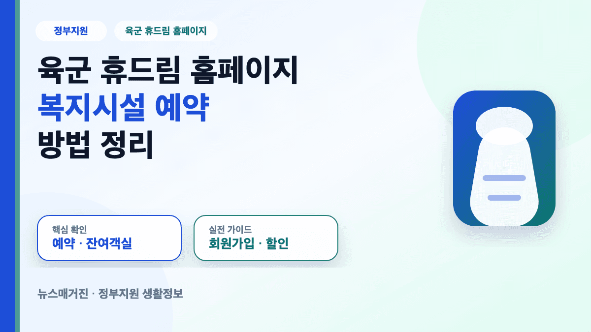 육군 휴드림 홈페이지 복지시설 예약 방법을 정리한 대표 썸네일