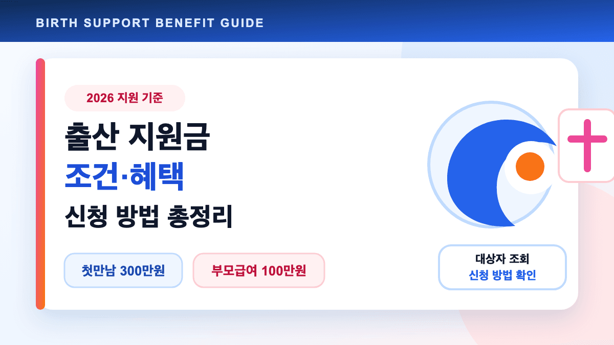 출산 지원금 조건 혜택과 신청 방법을 설명하는 대표 썸네일