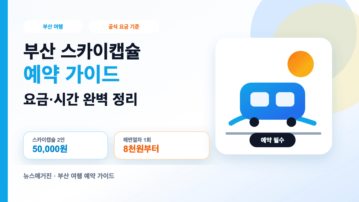 부산 스카이캡슐 예약 요금과 운행시간을 설명하는 대표 썸네일