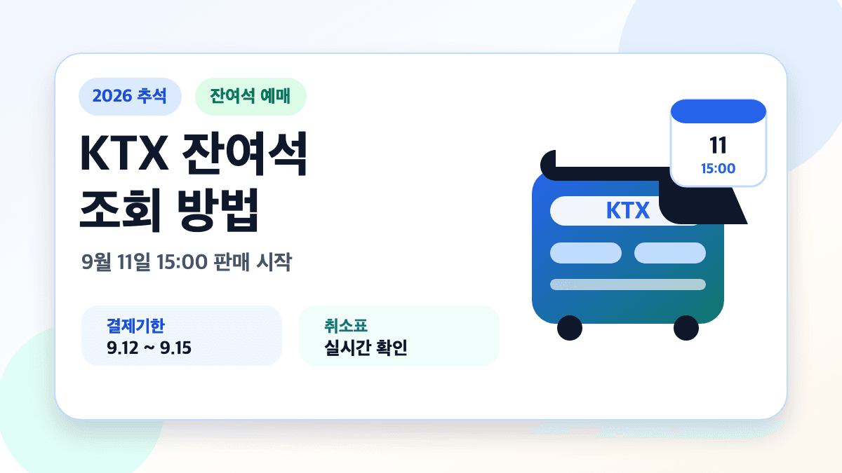 2026 추석 KTX 잔여석 예매와 취소표 조회 방법을 안내하는 썸네일