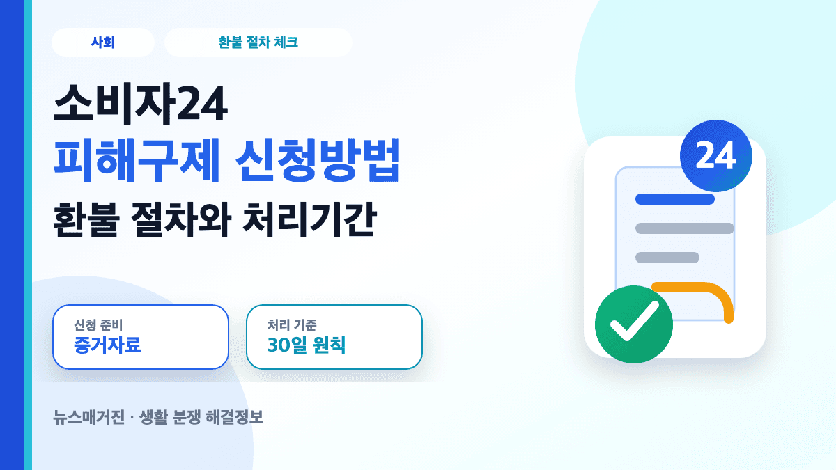 소비자24 피해구제 신청방법과 환불 절차 처리기간을 설명하는 대표 썸네일