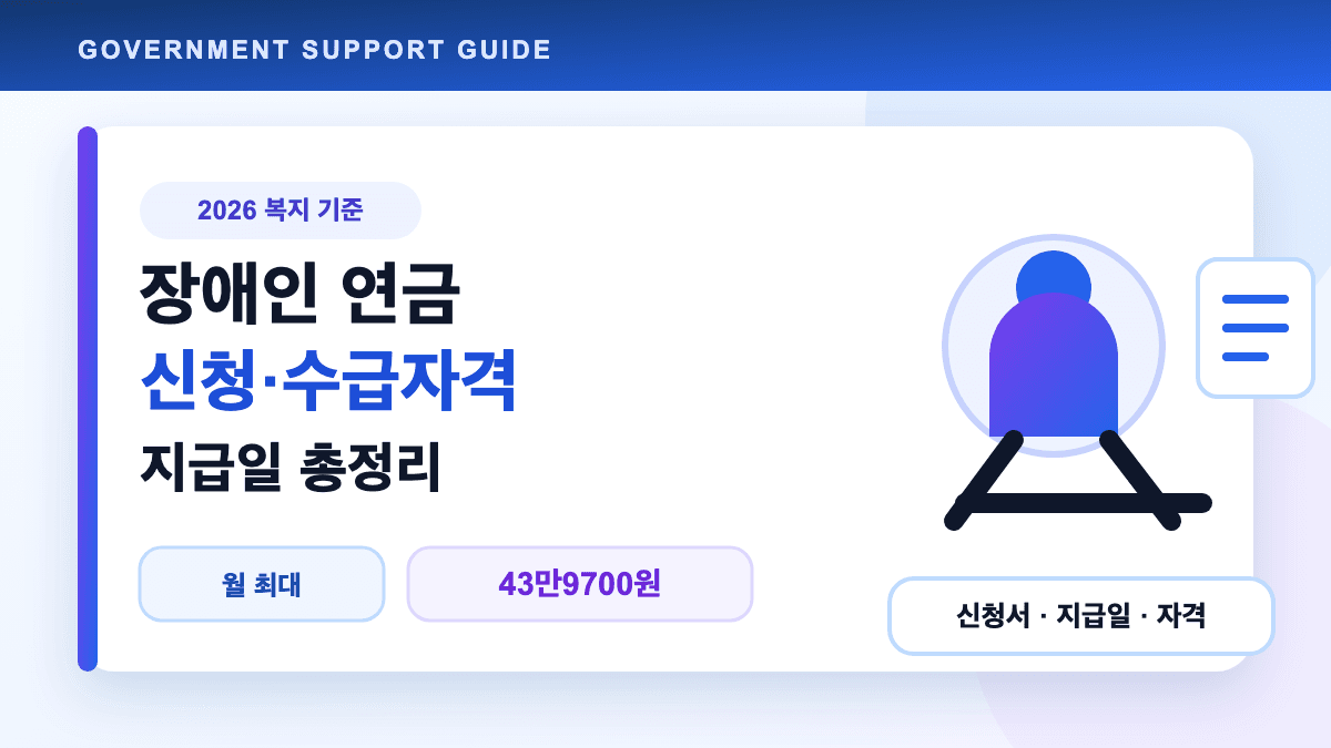 장애인 연금 신청 수급자격과 지급일을 설명하는 대표 썸네일