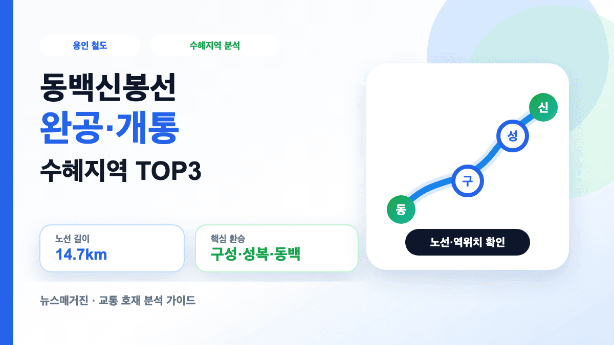 동백신봉선 완공과 개통 노선도 수혜지역 TOP3를 설명하는 대표 썸네일
