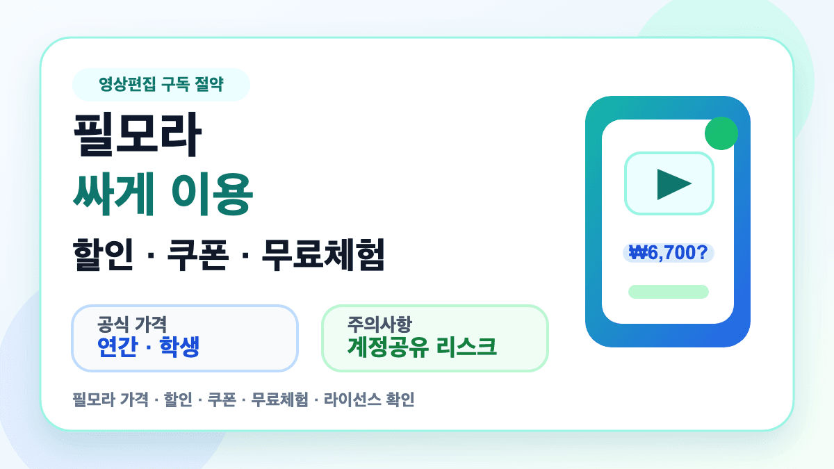 필모라 가격 할인 쿠폰 무료체험과 저렴하게 이용하는 방법을 설명하는 썸네일