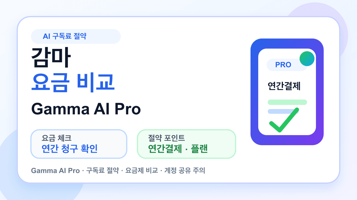 Gamma AI Pro 연간 결제와 요금제 비교 안내