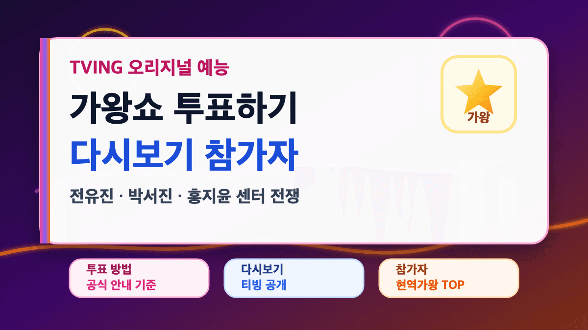 가왕쇼 투표하기 다시보기 참가자 정보를 설명하는 대표 썸네일