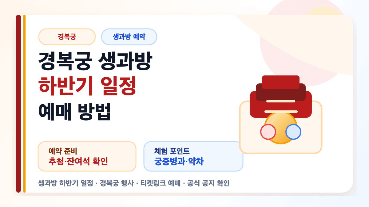 경복궁 생과방 예약 하반기 일정 예매 방법을 설명하는 썸네일