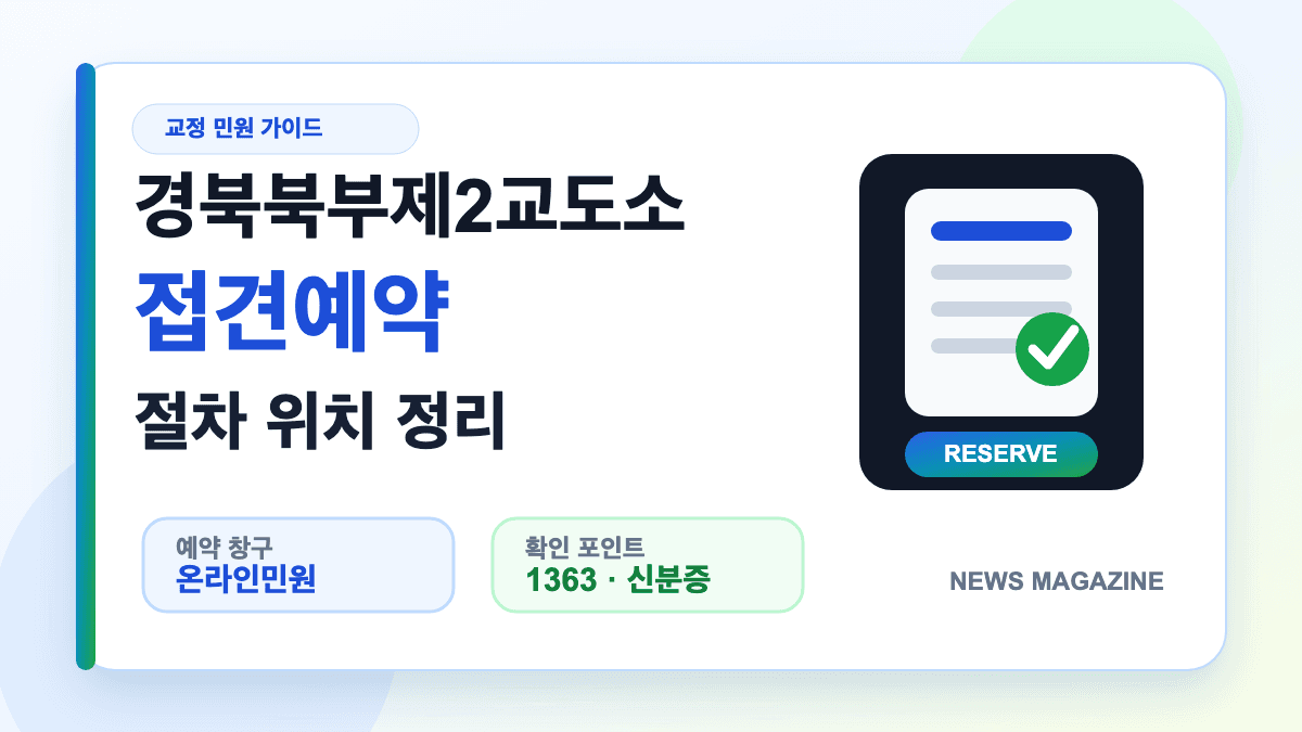 경북북부제2교도소 접견예약 절차와 위치를 설명하는 대표 썸네일