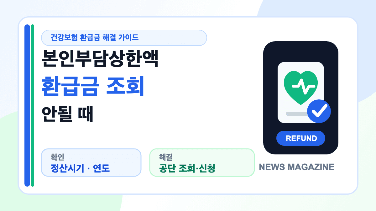 건강보험료 본인부담상한액 환급금 조회 오류 해결 방법을 설명하는 대표 썸네일