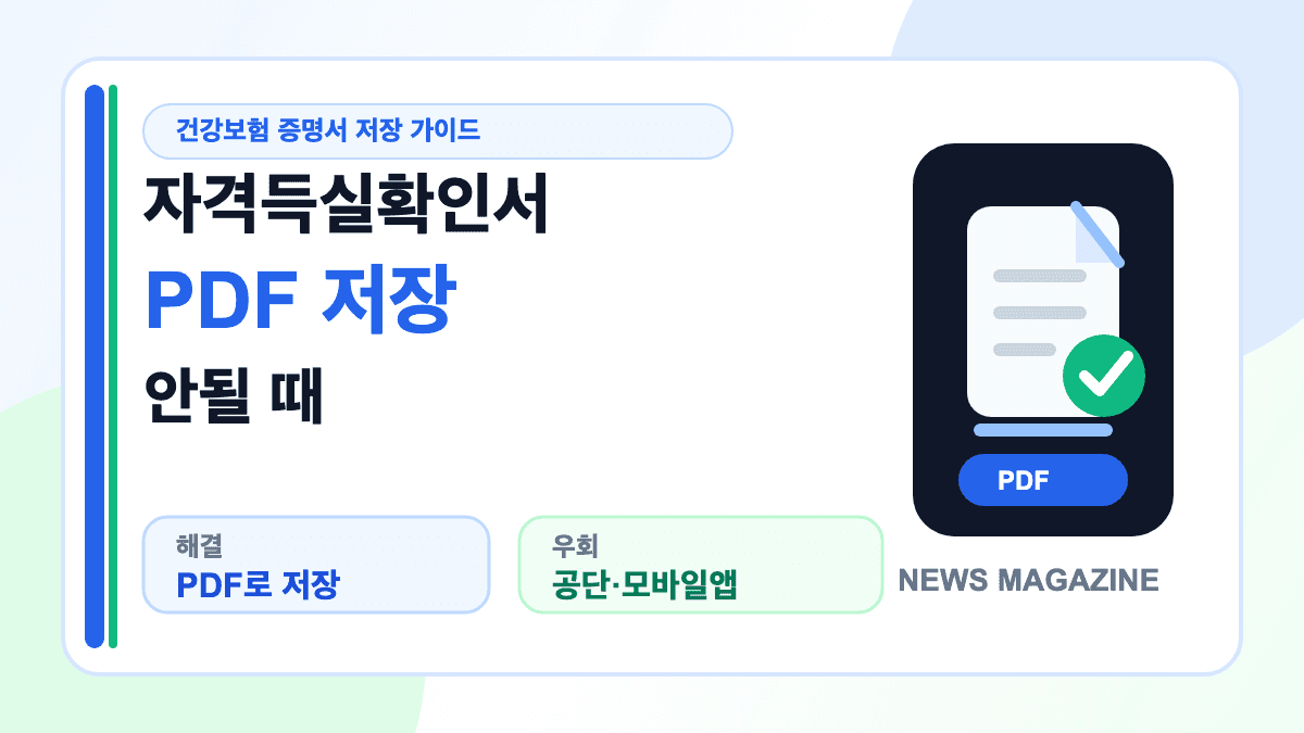 건강보험자격득실확인서 PDF 저장 오류 해결 방법을 설명하는 대표 썸네일