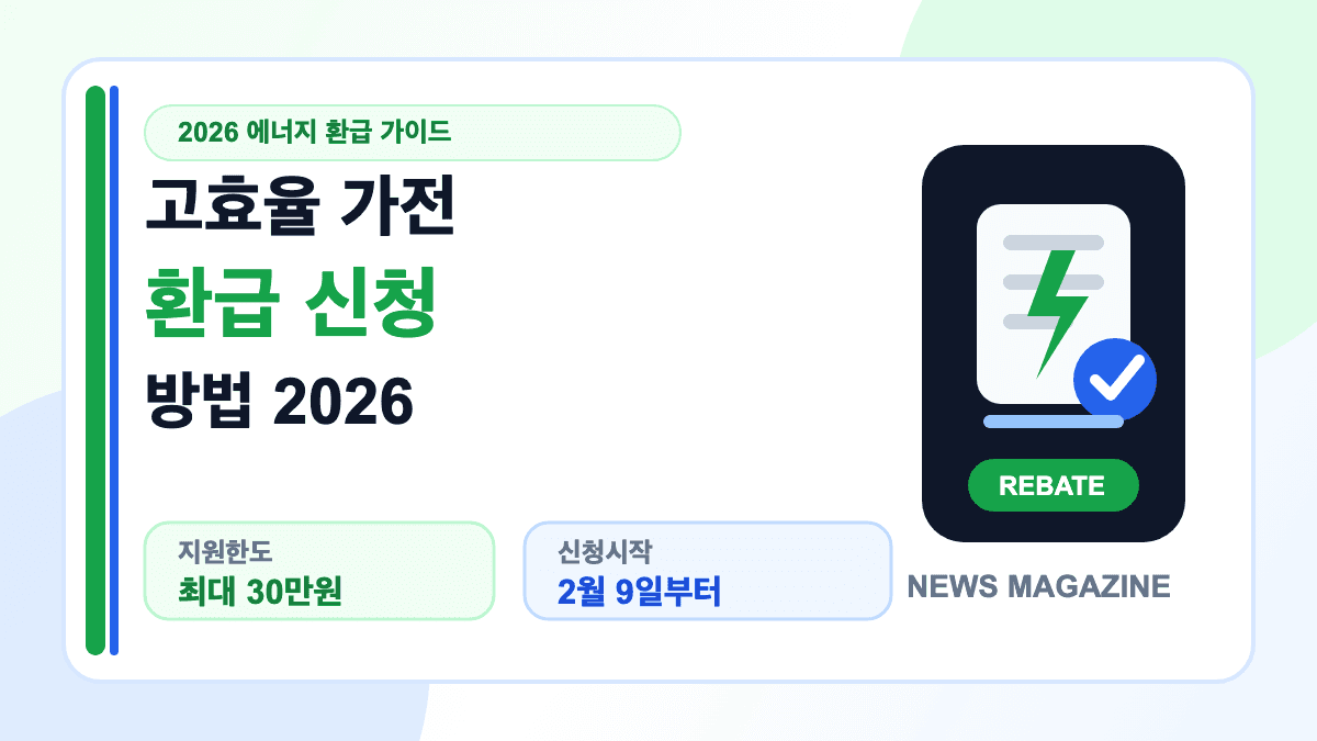 고효율 가전 환급 신청방법 2026 지원 대상과 서류를 설명하는 대표 썸네일