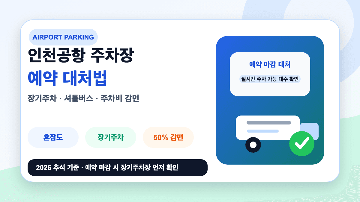 인천공항 주차장 예약 마감 대처법 장기주차 셔틀 주차비 감면 안내 썸네일