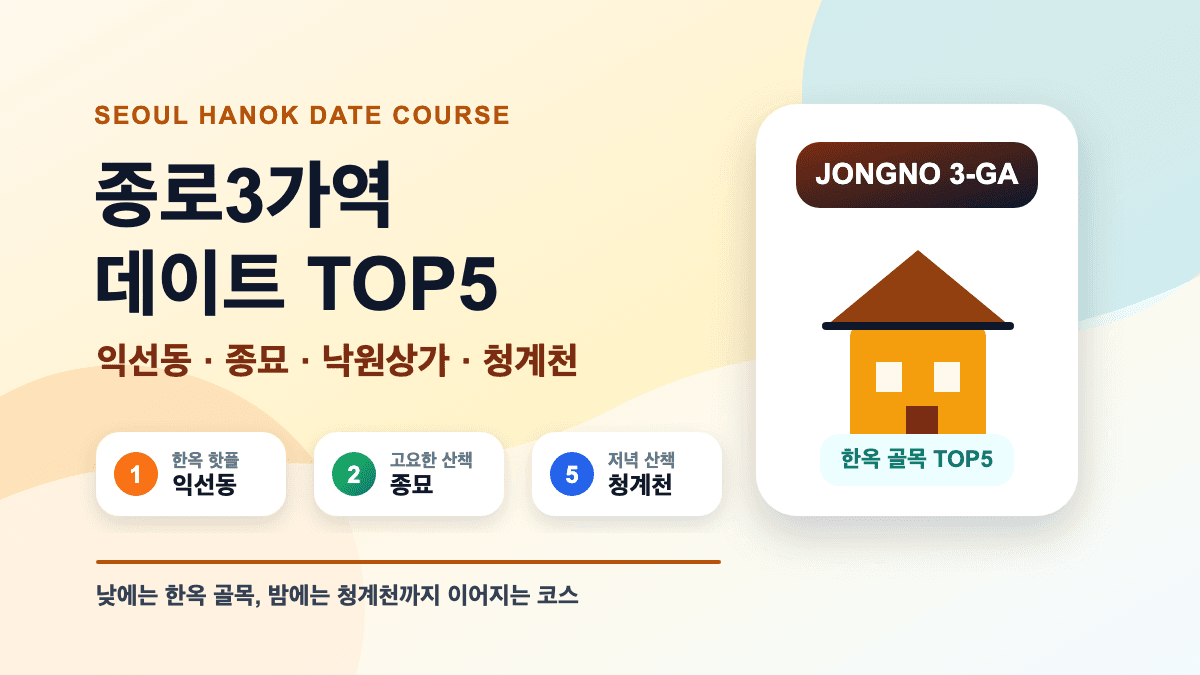 종로3가역 데이트 핫플 가볼만한곳 TOP5 추천 대표 썸네일