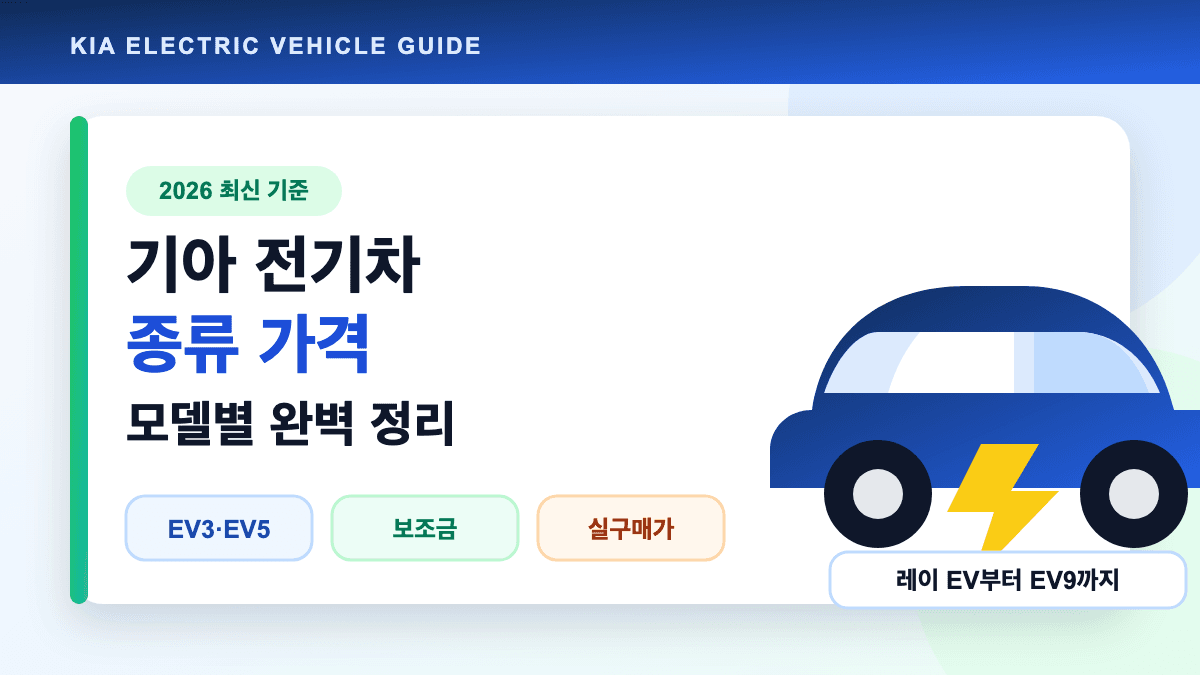 기아 전기차 종류 가격과 EV 모델별 추천 기준을 설명하는 대표 썸네일