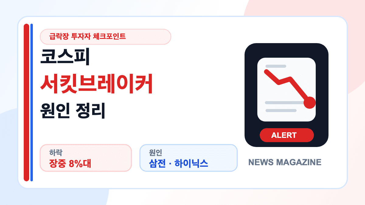 코스피 이틀 연속 서킷브레이커 원인을 설명하는 주식시장 급락 썸네일