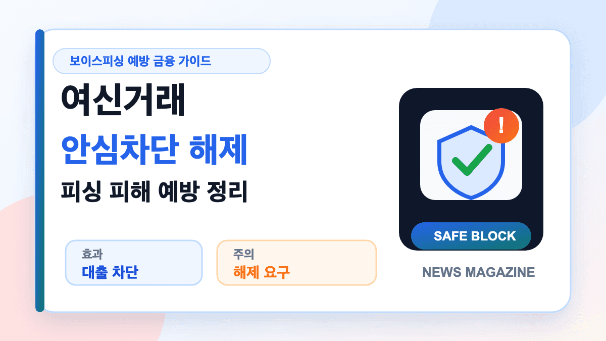 여신거래안심차단 서비스 해제와 보이스피싱 예방 방법을 설명하는 대표 썸네일