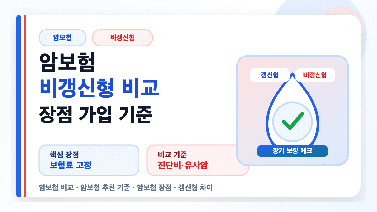 암보험 비갱신형 비교 장점과 가입 전 체크리스트를 설명하는 썸네일