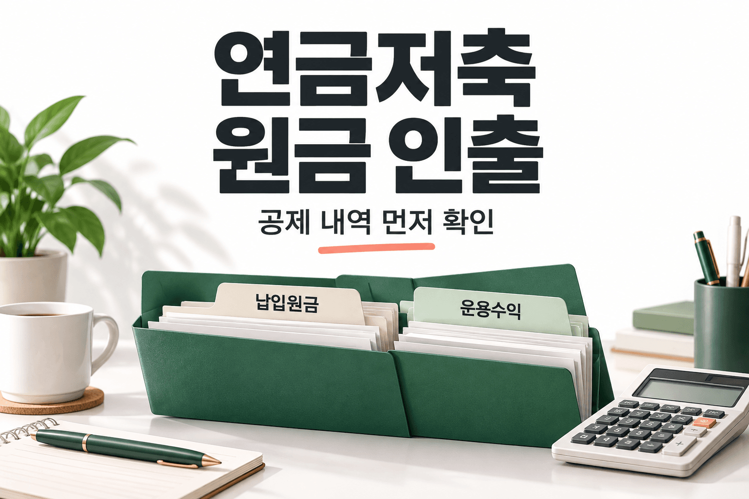 연금저축 원금 인출과 공제 내역 확인을 표현한 AI 제작 개념 이미지이며 실제 금융회사 화면이나 국세청 서식이 아님