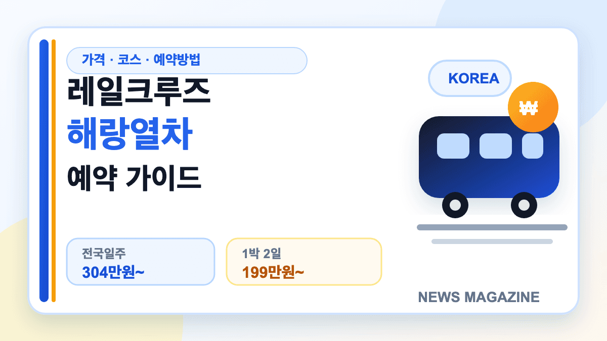 레일크루즈 해랑열차 가격 코스 예약 방법을 안내하는 썸네일