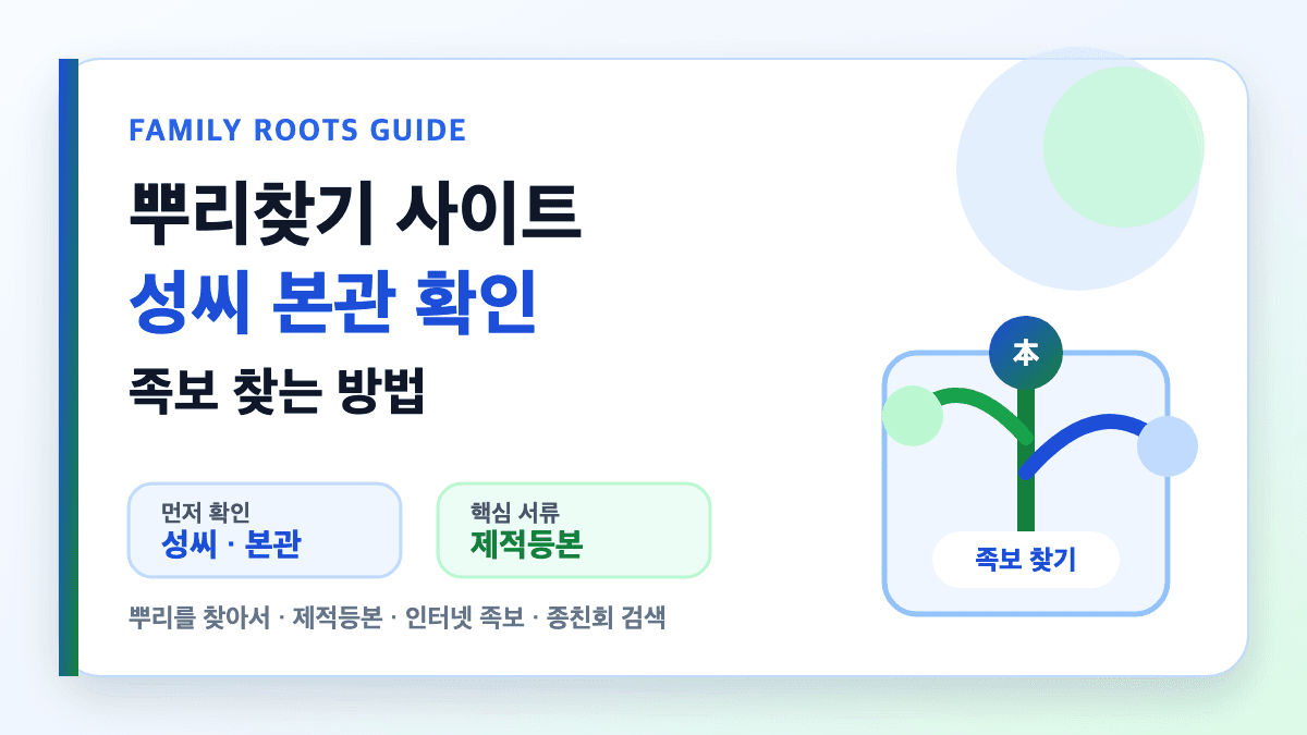 뿌리찾기 사이트로 성씨 본관과 족보 찾는 방법을 설명하는 대표 썸네일
