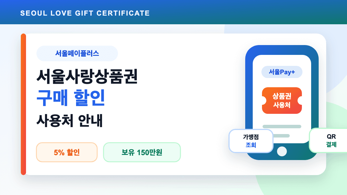 서울사랑상품권 구매 할인 사용처 안내 대표 썸네일