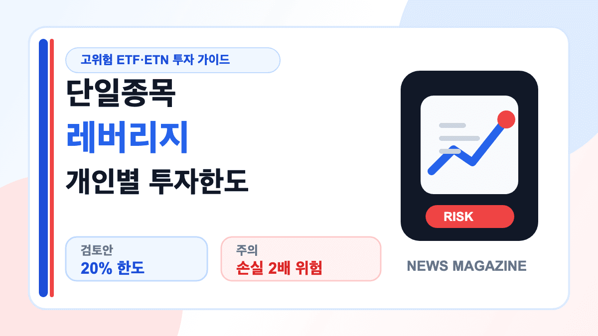 단일종목 레버리지 개인별 투자한도와 위험을 설명하는 대표 썸네일