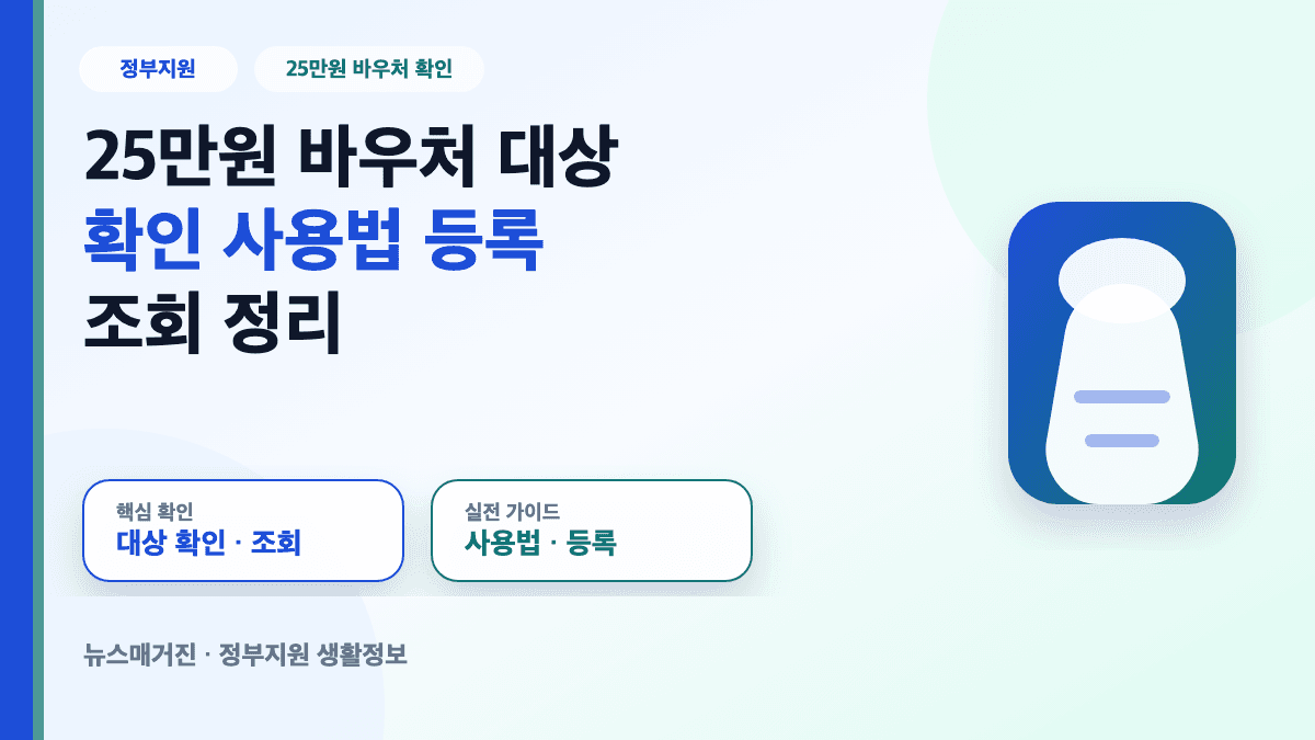25만원 바우처 대상 확인과 사용법 등록 조회 방법을 정리한 대표 썸네일