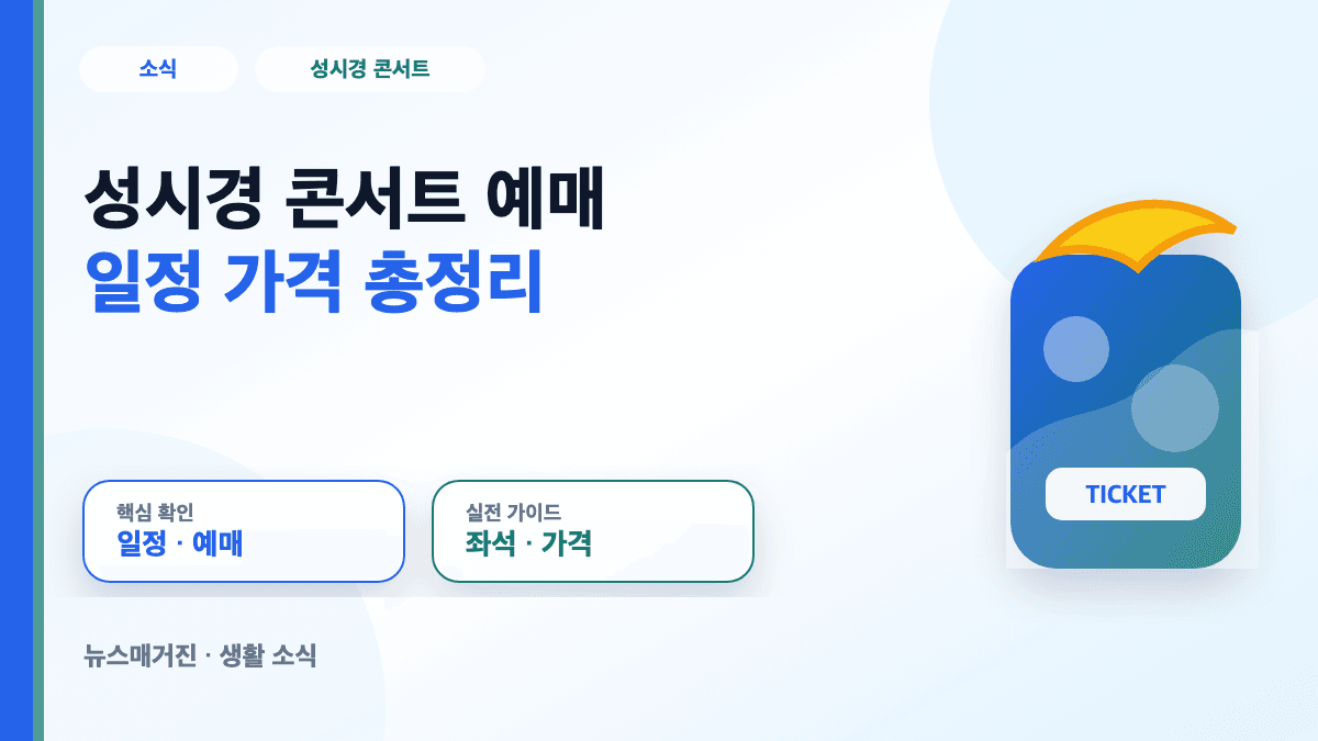 성시경 콘서트 예매 일정과 가격 정보를 정리한 대표 썸네일