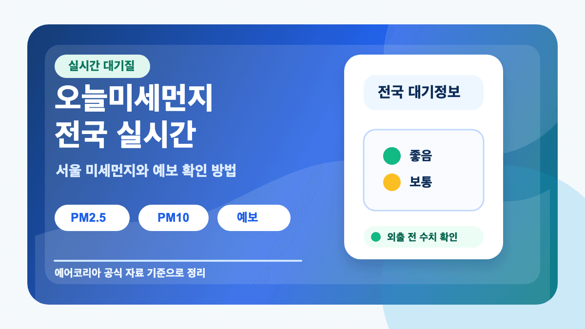 오늘미세먼지 전국 실시간 서울 미세먼지 예보 확인 방법 썸네일