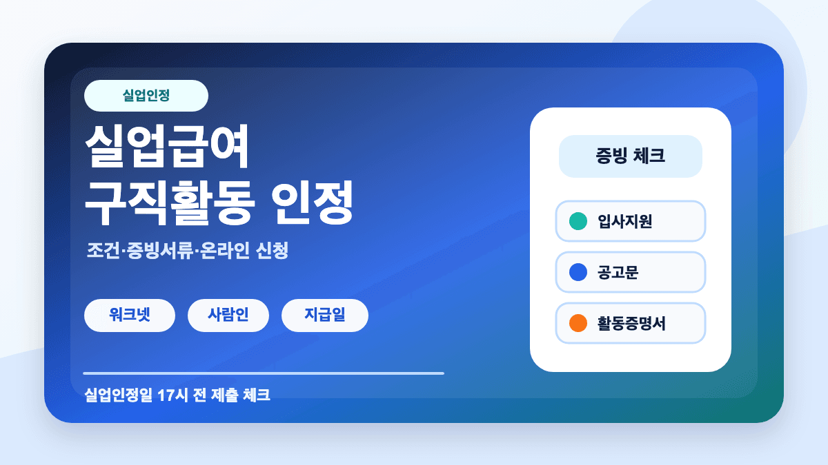 실업급여 구직활동 인정 기준 증빙서류 온라인 신청 총정리 썸네일