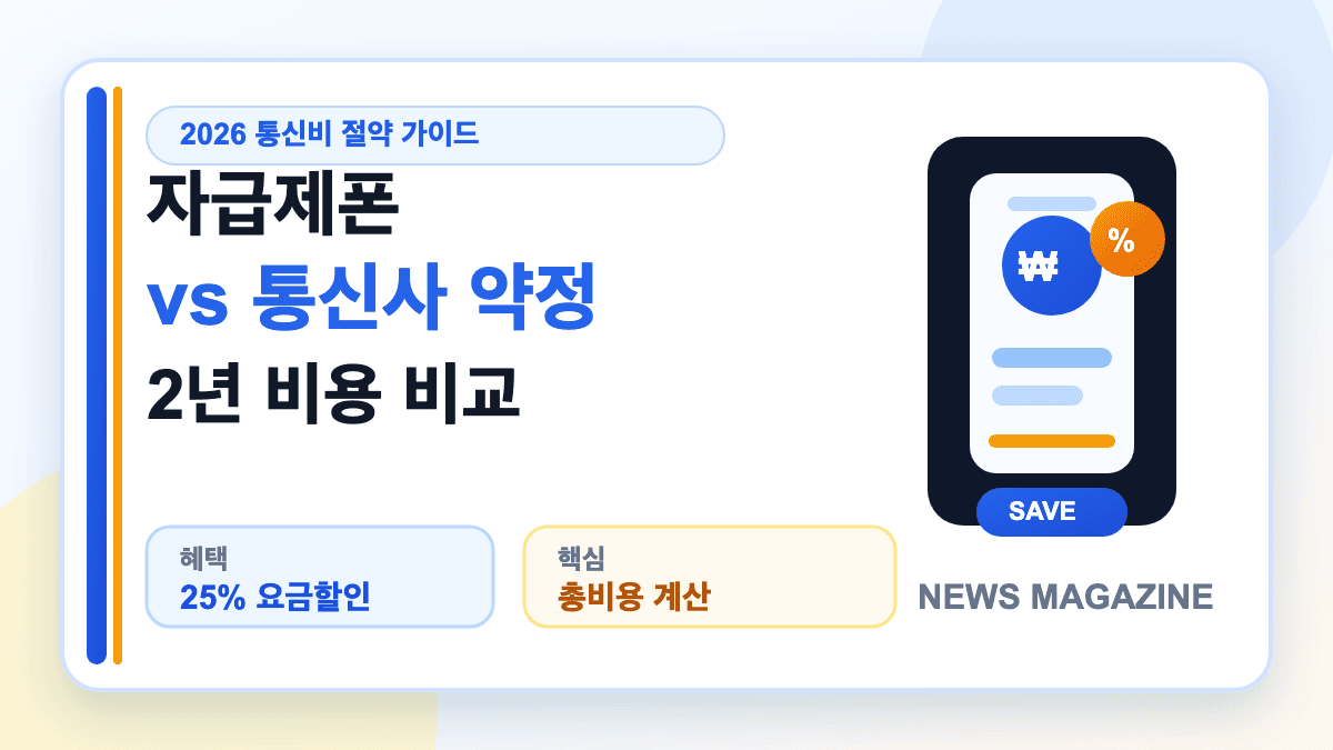 자급제폰과 통신사 약정의 장단점과 비용 차이를 비교한 대표 썸네일