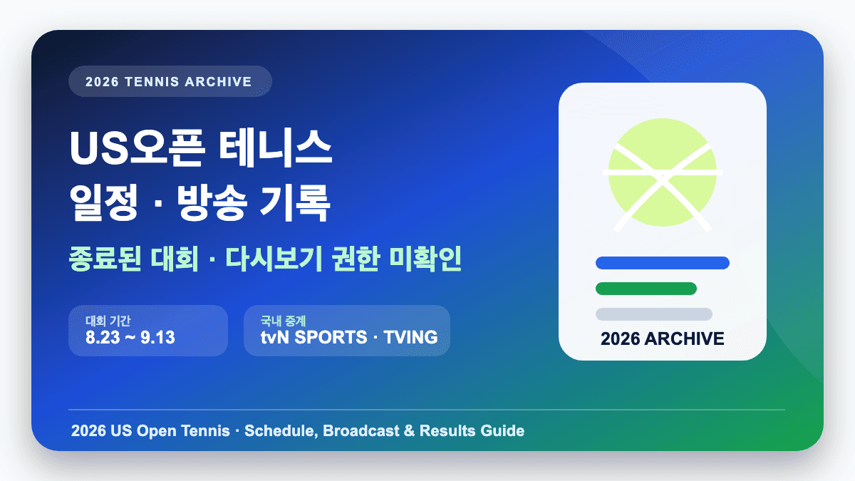 2026 US오픈 일정과 종료된 대회 방송 기록 안내