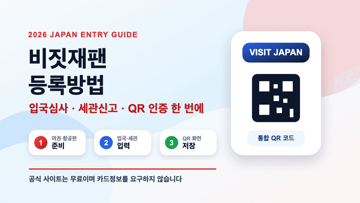 비짓재팬 등록방법 2026 QR 코드 입국심사 세관신고 가이드 대표 썸네일