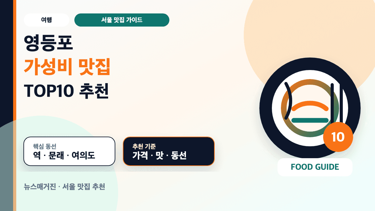 영등포 가성비 맛집 TOP10 추천 정보를 담은 대표 썸네일