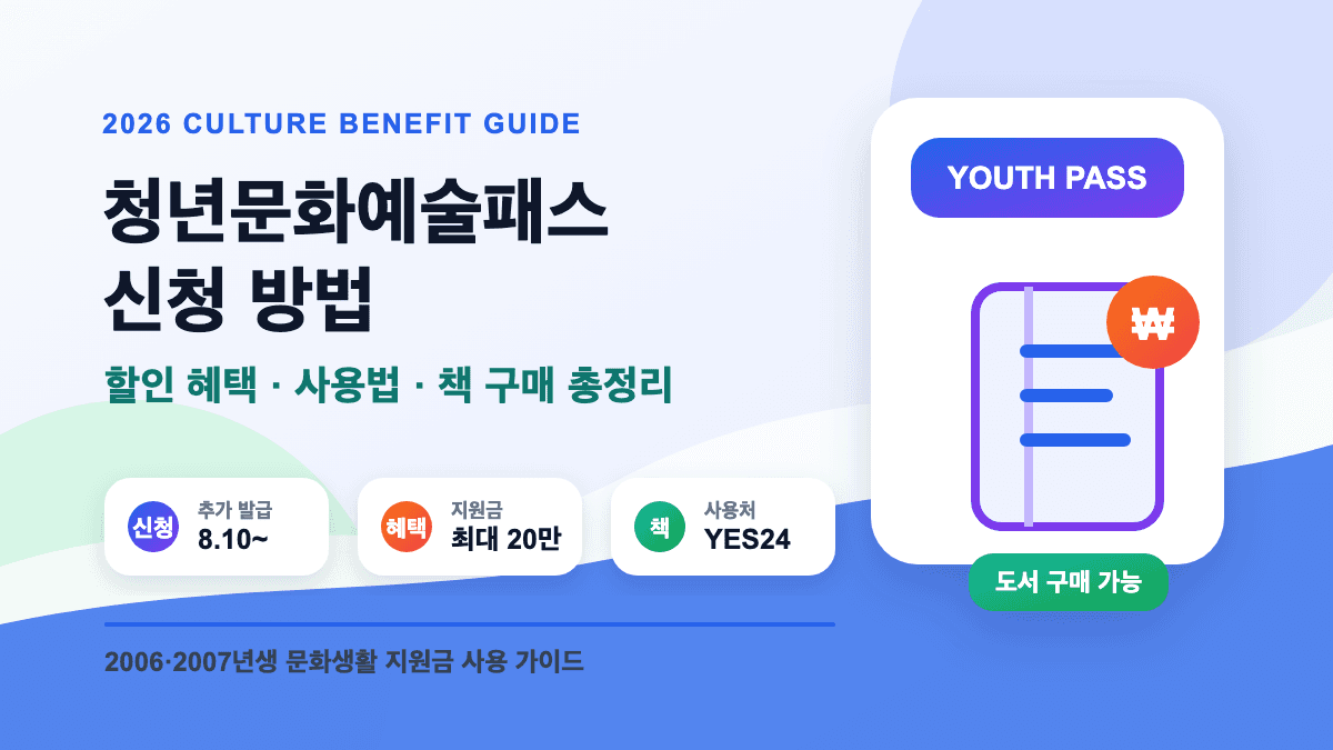 청년문화예술패스 신청 방법 할인 혜택 사용법 대표 썸네일