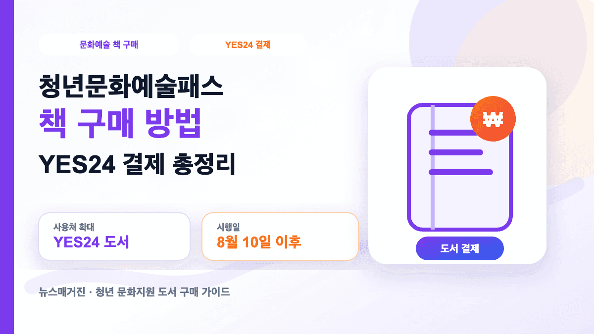 청년문화예술패스 책 구매 방법과 YES24 결제 절차를 설명하는 썸네일