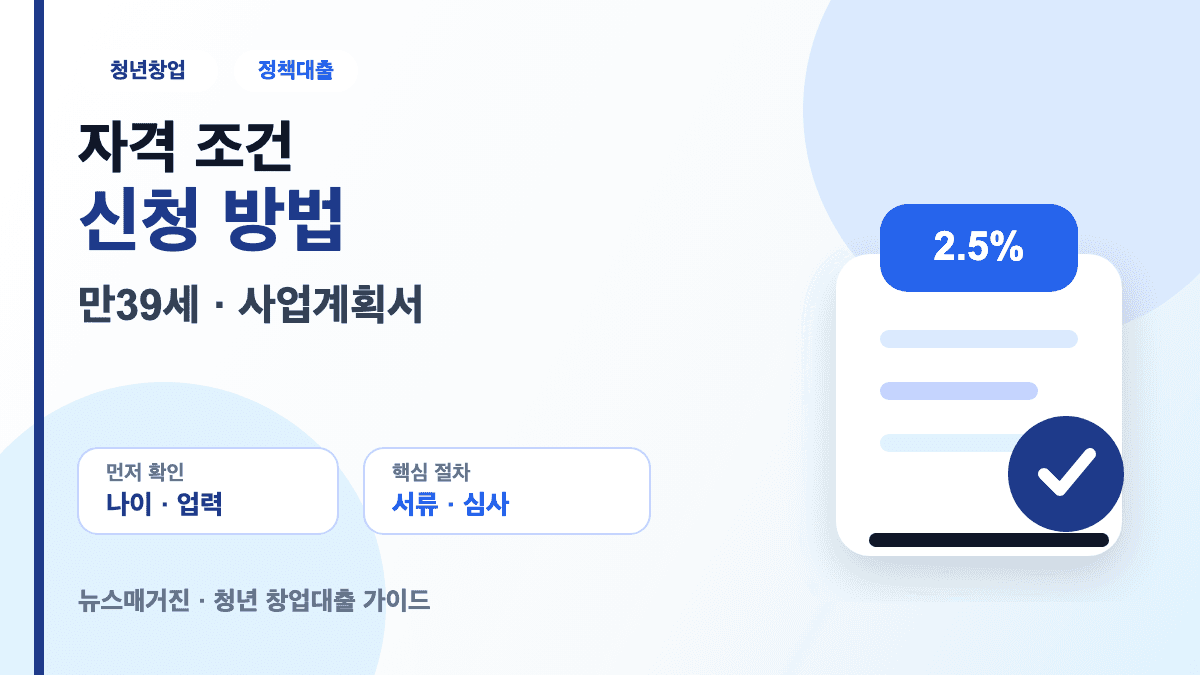 청년 창업 대출 자격 조건 신청 방법 필요서류 안내 썸네일